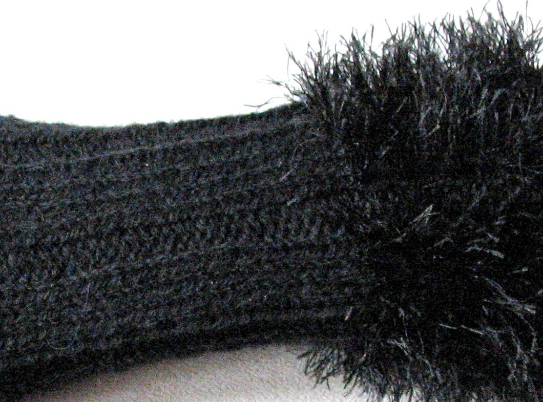 Fingerless Gloves Black Arm Warmers Mittens Knit, Acrylic - Image 2