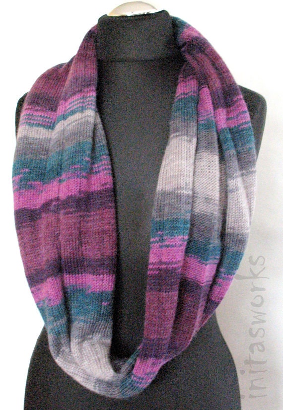 Fingerless Gloves wrist warmers Violet Purple Blue Burgundy Gray Green knit - Image 3
