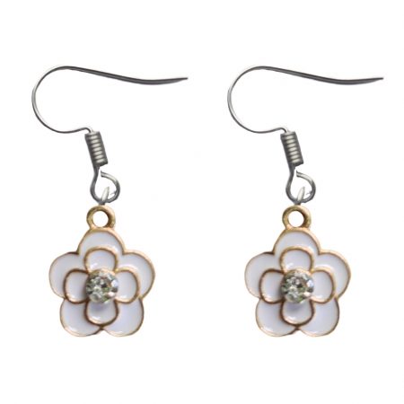 earrings white flower