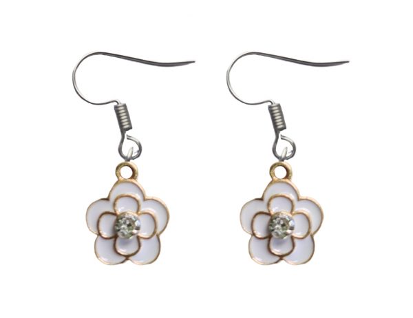 earrings white flower