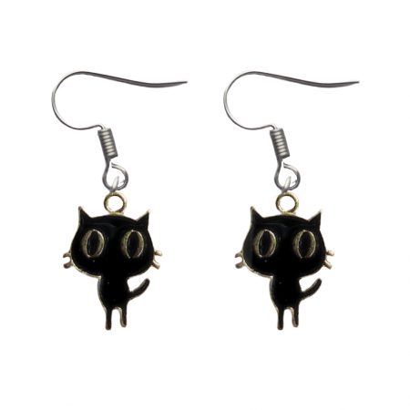 earrings black cat