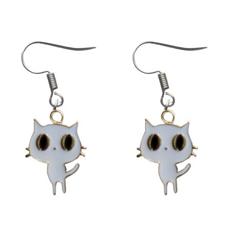 earrings white cat
